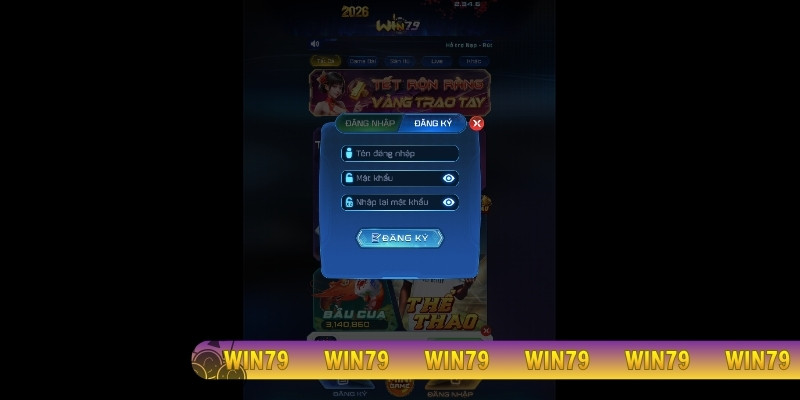 Biểu mẫu đăng ký tài khoản WIN79