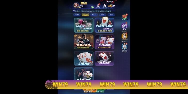Khám phá kho tàng game bài Win79 cực chất